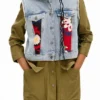 2-in-1 geborduurde hybride parka