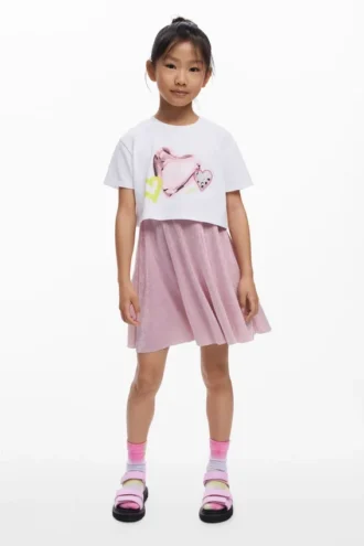 2-in-1 jurk met hartjes