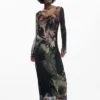 Abstracte midi-jurk
