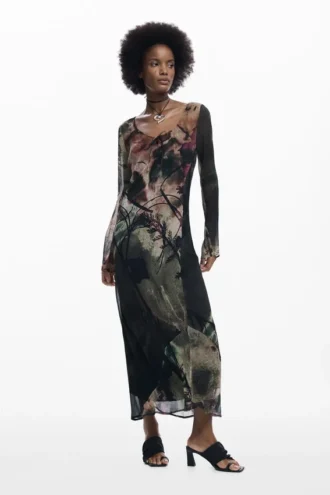 Abstracte midi-jurk