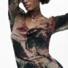 Abstracte midi-jurk