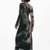 Abstracte midi-jurk