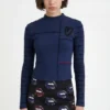 Artistiek geribbeld T-shirt met volants