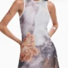 Asymmetrische bloemenjurk