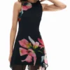 Asymmetrische bloemenjurk