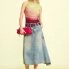Asymmetrische denim rok