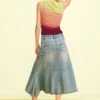 Asymmetrische denim rok