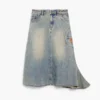 Asymmetrische denim rok