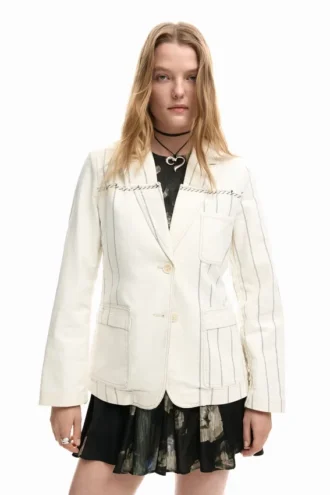 Asymmetrische gestreepte Blazer