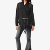Asymmetrische jas van 100% leer Masha Popova