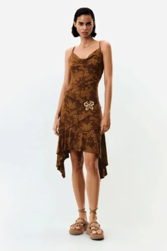 Asymmetrische jurk met bandjes