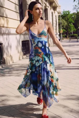Asymmetrische jurk met print