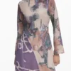 Asymmetrische jurk met print