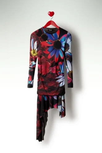 Asymmetrische jurk met print