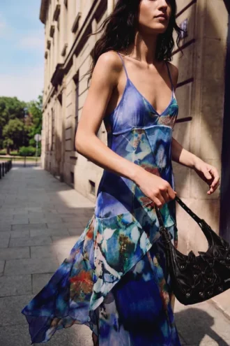 Asymmetrische jurk met print