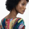 Asymmetrische jurk met ruches
