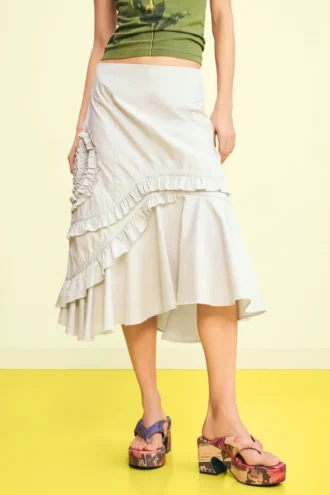 Asymmetrische midi-rok