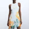 Asymmetrische mouwloze jurk