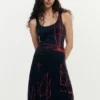 Asymmetrische mouwloze jurk