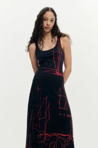 Asymmetrische mouwloze jurk