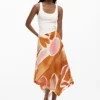 Asymmetrische rok met bloemblaadjes