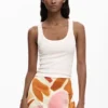 Asymmetrische rok met bloemblaadjes