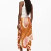 Asymmetrische rok met bloemblaadjes