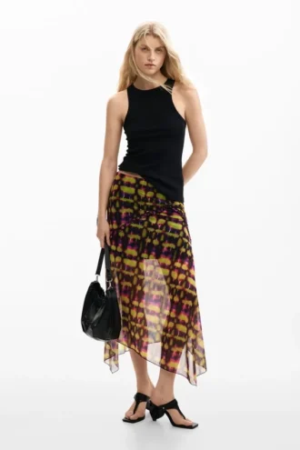 Asymmetrische rok met print
