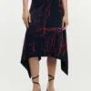 Asymmetrische rok met print