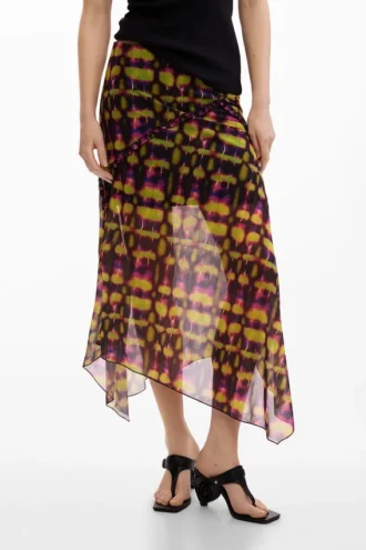 Asymmetrische rok met print