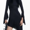Asymmetrische zwarte jurk MarÍA Escote