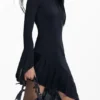 Asymmetrische zwarte jurk MarÍA Escote