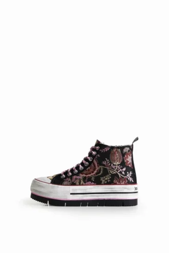 Aziatische Patchwork hoge platform Sneakers