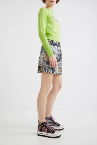 Aziatische Patchwork hoge platform Sneakers