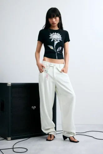 Baggy broek met knopen