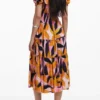 Bardot-jurk met ruches