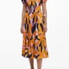 Bardot-jurk met ruches