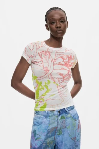 Bedrukt gebreid T-shirt