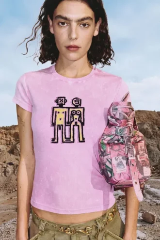 Bedrukt T-shirt met korte mouwen