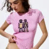 Bedrukt T-shirt met korte mouwen