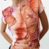 Bedrukt T-shirt met korte mouwen