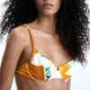 Bedrukte driehoekige bikinitop