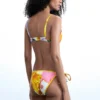 Bedrukte driehoekige bikinitop
