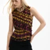 Bedrukte mouwloze blouse