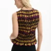 Bedrukte mouwloze blouse