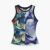 Bedrukte mouwloze blouse