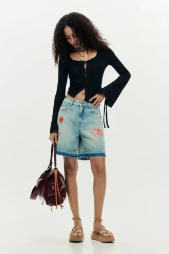 Bermuda’s van bedrukt denim