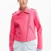 Bikerjas met leerlook