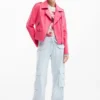 Bikerjas met leerlook