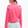 Bikerjas met leerlook